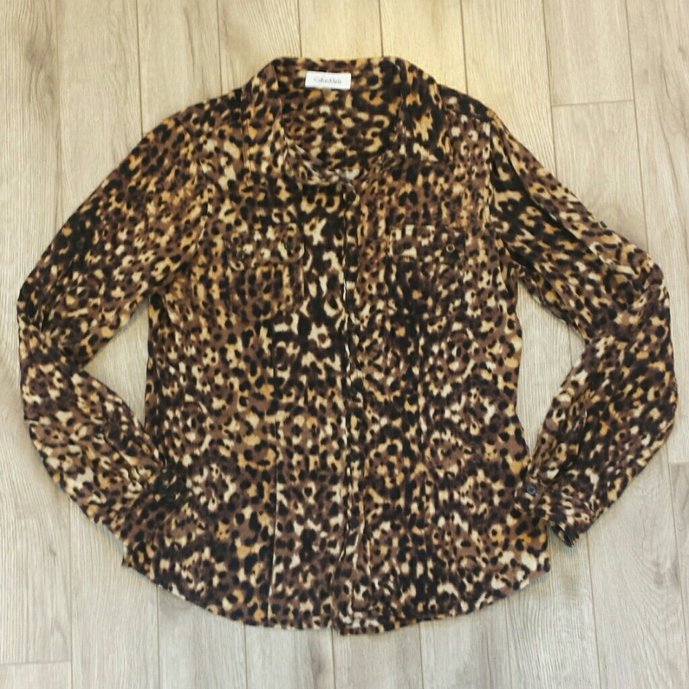Calvin Klein leopard print button up